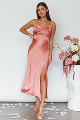 Yvette Wrap Neckline Midi Dress Desert Rose