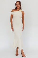 Mazon One-Shoulder Knit Maxi Dress Butter